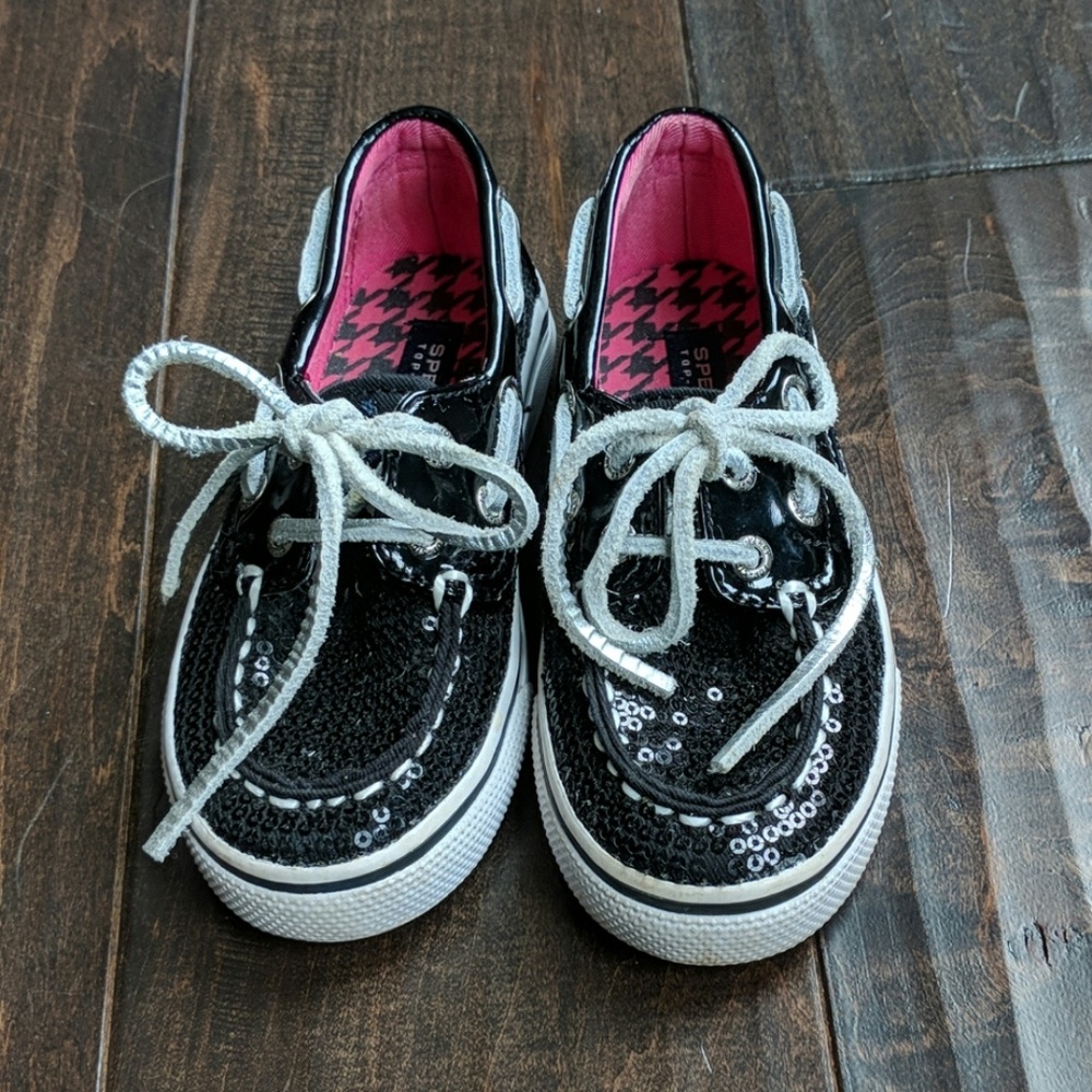 Sparkle black toddler Sperry's